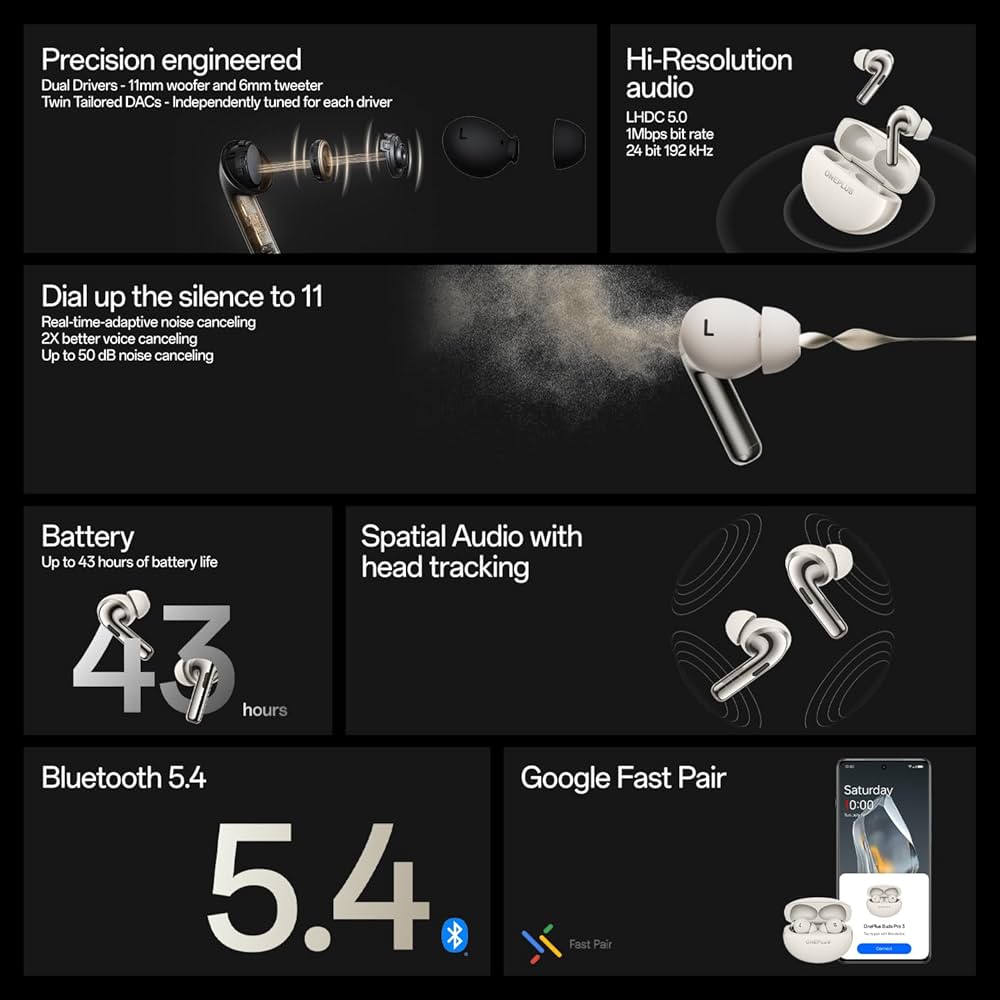 OnePlus Buds Pro 3 - white leather