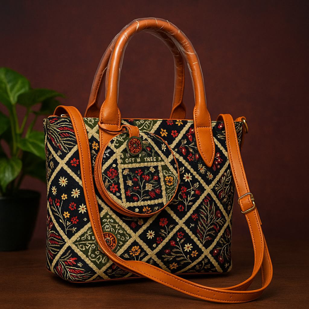 Elegant Handcrafted Ethnic leather bag for women